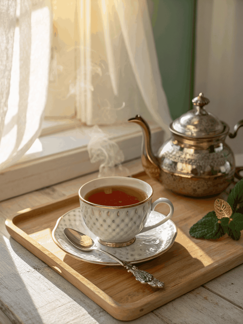 سرویس چای گیاهی و میوه‌ای مخصوص نارگیل