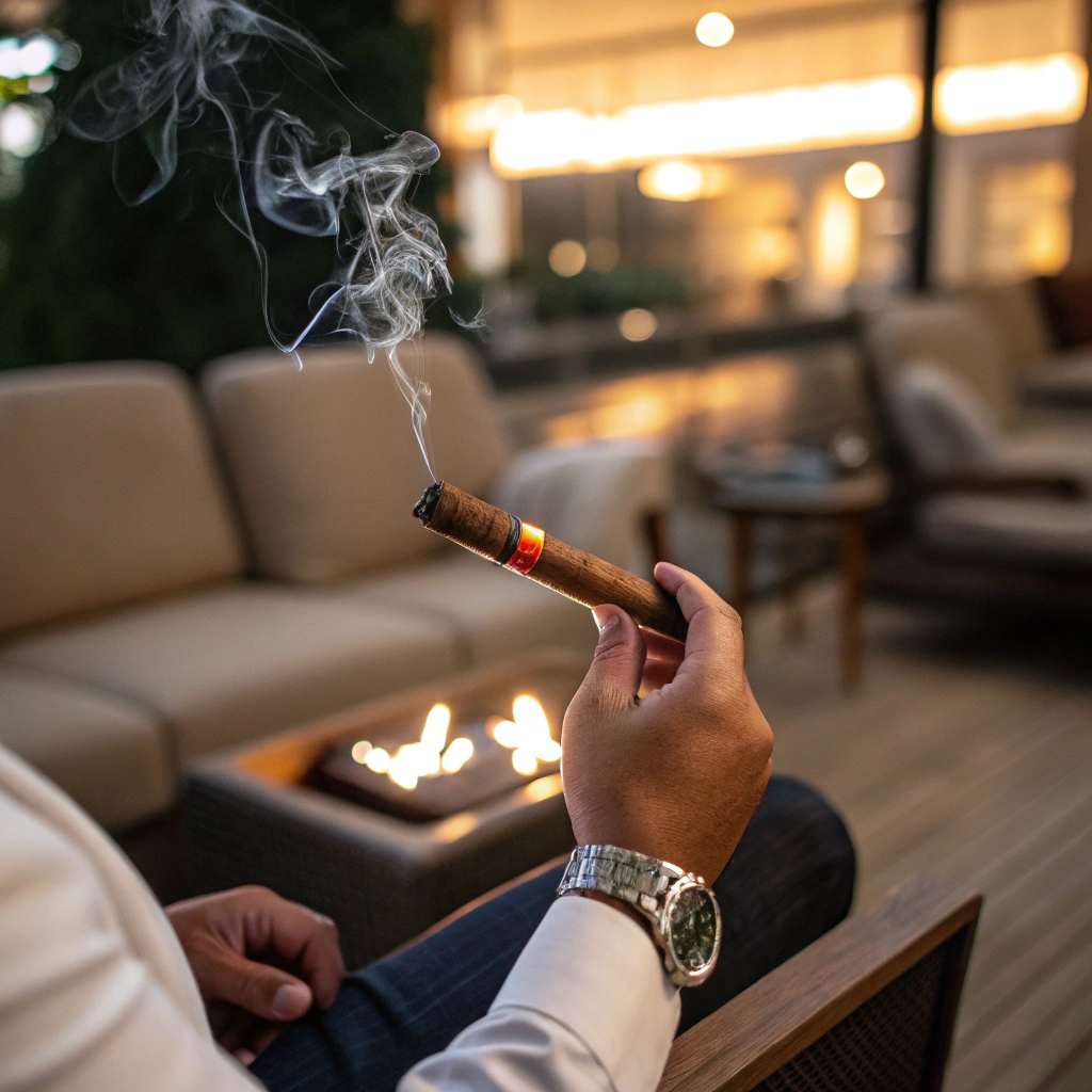 جزئیات دود و بافت‌های لوکس در محیط تاریک